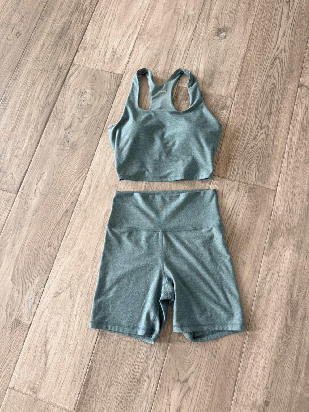 Old Navy Light Green  Active Bike Shorts and Sports Bra